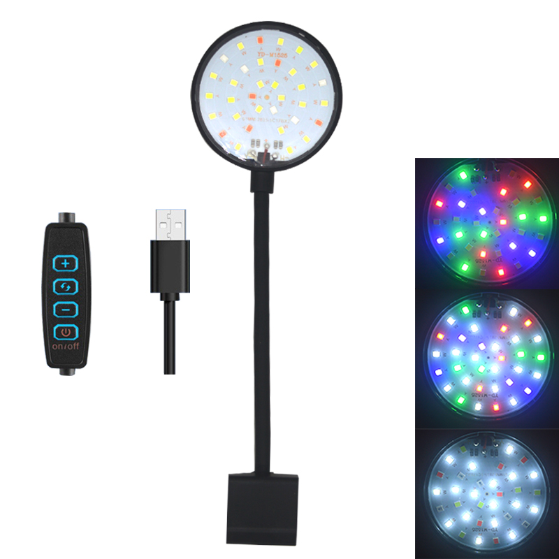 Aquarium Marine Lights - USB水槽LEDランプ水槽ライト装飾水生植物複数モード調光可能明るさフルスペクトルミニクリップライト5V