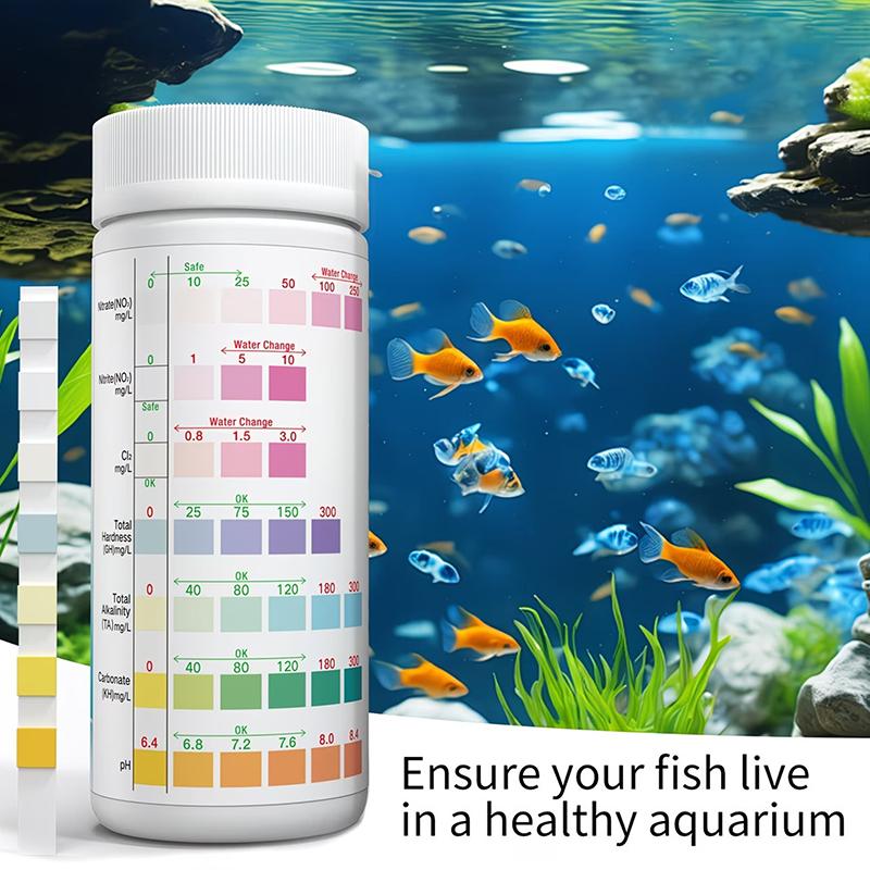 Saltwater Tank - 水槽用水質検査ストリップ 8 in 1 広範囲検査キット 海水サンゴ礁水槽用