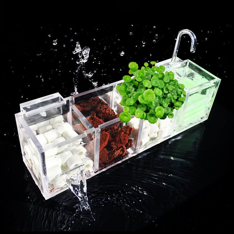 Reef Tank Filter - 外部水族館フィルターボックス,水槽フィルターボックス,ウォーターポンプなし,酸素増加,多機能,アクリル,fa016
