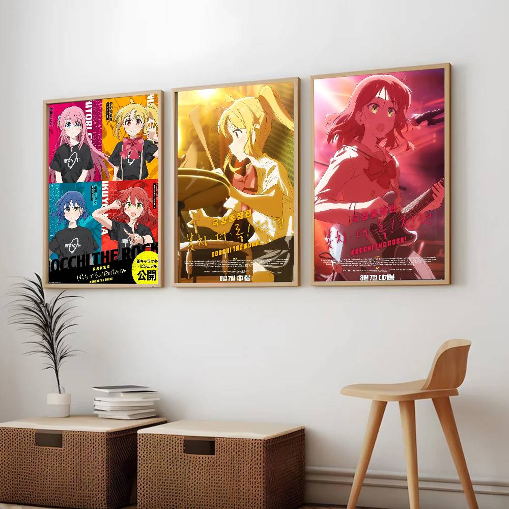 Live Rock - B-Bocchi the Rock アニメポスター キャンバス絵画ポスター プリント付き