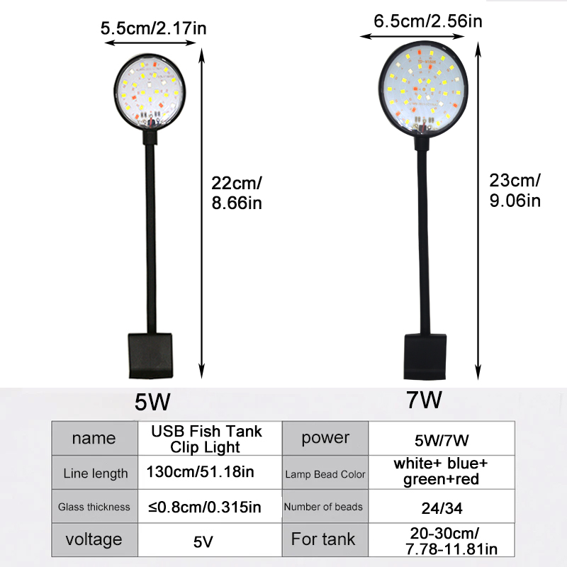 USB水槽LEDランプ水槽ライト装飾水生植物複数モード調光可 - Aquarium Marine Lights のレビューと価格