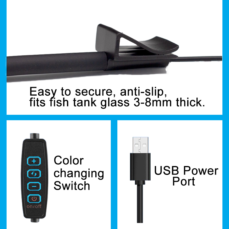 USB水槽LEDランプ水槽ライト装飾水生植物複数モード調光可 - Aquarium Marine Lights のレビューと価格