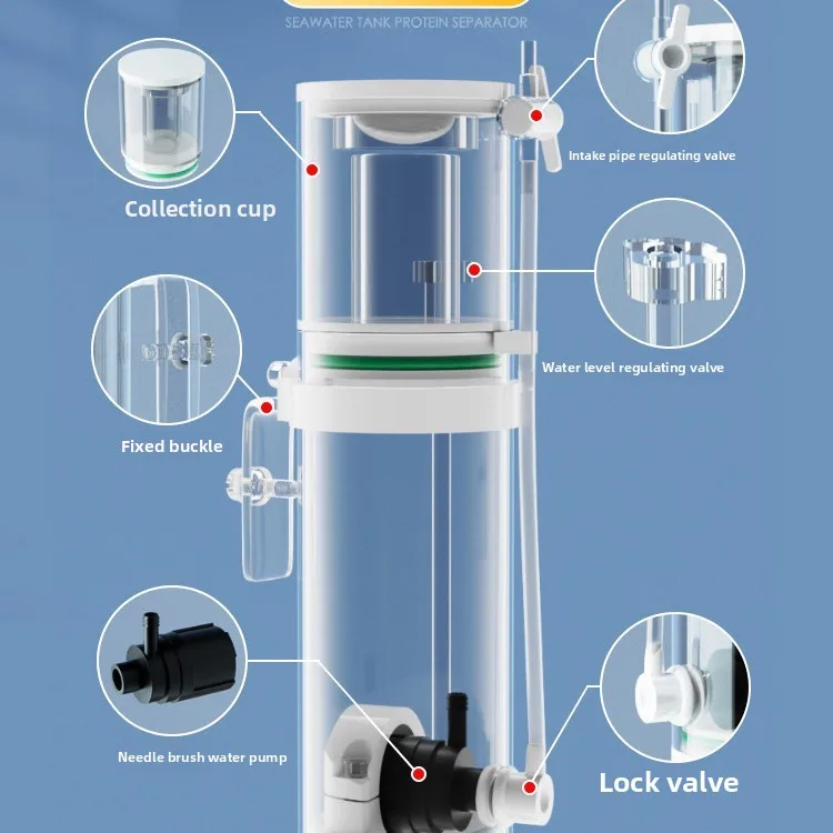 110V-240V対応 新型ミニ水槽プロテインセパレーター  - Reef Tank Filter のレビューと価格