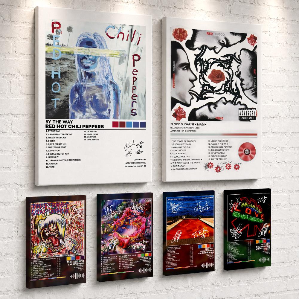 ロックバンド「レッド・ホット・チリ・ペッパーズ」の絵画。額装 - Live Rock のレビューと価格